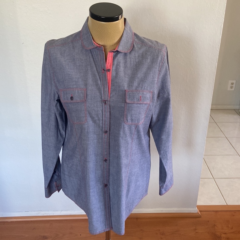 Bush Wacker Button Down Shirt with Red Trim
